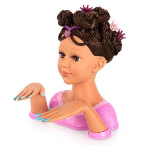 Charlene Magic Nails Sminkehoved og negle - Brunette 27 cm-19