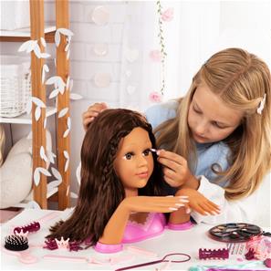 Charlene Magic Nails Sminkehoved og negle - Brunette 27 cm-2