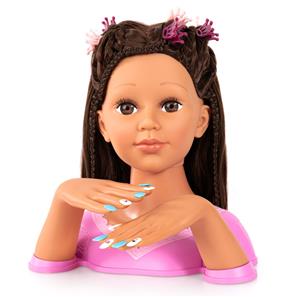 Charlene Magic Nails Sminkehoved og negle - Brunette 27 cm-20