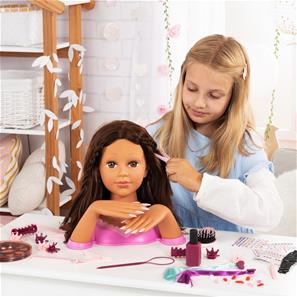 Charlene Magic Nails Sminkehoved og negle - Brunette 27 cm-4