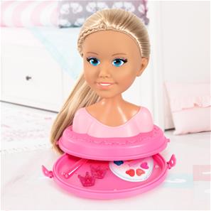 Charlene Top Model Sminke og Frisørhoved med kosmetik 21 cm-5