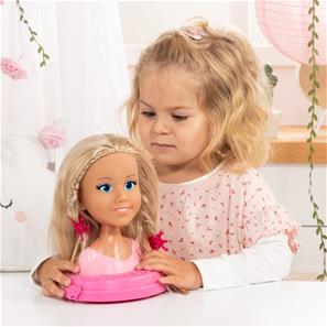 Charlene Top Model Sminke og Frisørhoved med kosmetik 21 cm-8