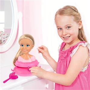 Charlene Top Model Sminke og Frisørhoved med kosmetik 21 cm-9