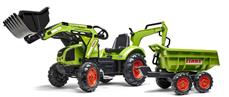 Claas Axos 330 Traktor m/Frontskovl + Gravekran + Maxi Anhænger