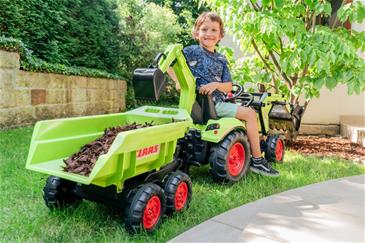 Claas Axos 330 Traktor m/Frontskovl + Gravekran + Maxi Anhænger-5