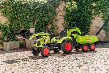 Claas Axos 330 Traktor m/Frontskovl + Gravekran + Maxi Anhænger-7