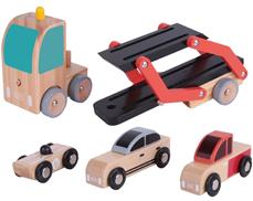 Classic World Biltransporter i træ med 3 biler