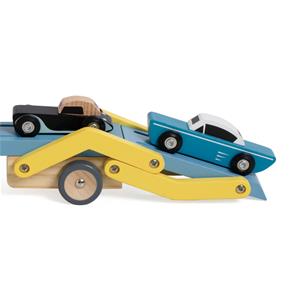 Classic World Biltransporter i træ med 3 biler-5
