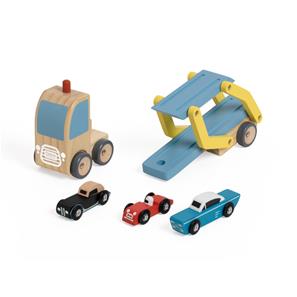 Classic World Biltransporter i træ med 3 biler-6