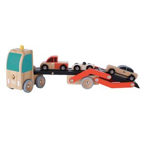 Classic World Biltransporter i træ med 3 biler-3