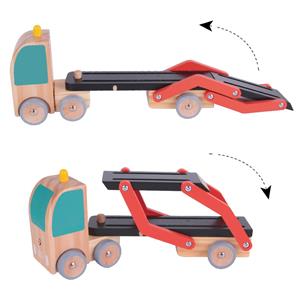 Classic World Biltransporter i træ med 3 biler-4