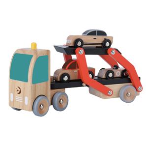 Classic World Biltransporter i træ med 3 biler-5