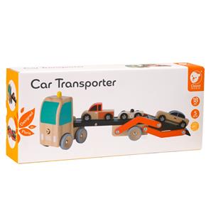 Classic World Biltransporter i træ med 3 biler-6