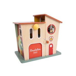 Classic World Trælegetøjs Brandstation med tilbehør-5