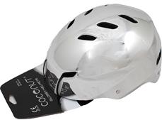 Coconut Glossy Helmets Sølv Cykelhjelm, Small