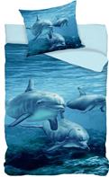 Delfin Sengetøj 140x200cm, 100 procent bomuld