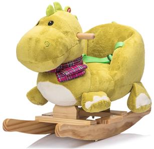 Dino Gyngehest i blødt plys med lyd og sele (fra 12 MDR)-9