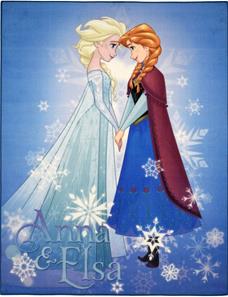 Disney Frost Anna og Elsa De Luxe gulvtæppe til børn 95x125