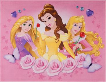 Disney Prinsesse Roser De Luxe gulvtæppe til børn 95x125