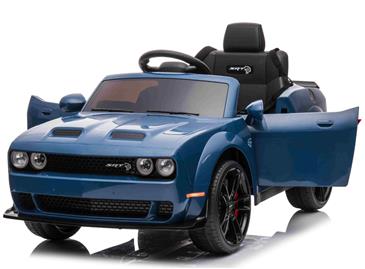 Dodge Challenger SRT elbil til børn 12v m/Gummihjul, 2.4G Remote, Lædersæde-3