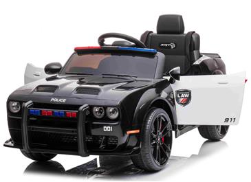 Dodge Challenger SRT POLITI elbil til børn 12v m/2.4G Remote, Lædersæde-2