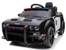 Dodge Challenger SRT POLITI elbil til børn 12v m/Gummihjul, Remote