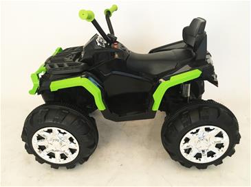 EL ATV Black til børn 12V med gummihjul. Sort/Grøn-4