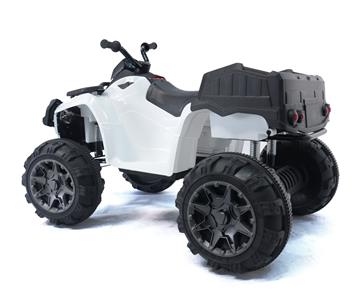 EL ATV XL til børn 24V med gummihjul, Hvid-4