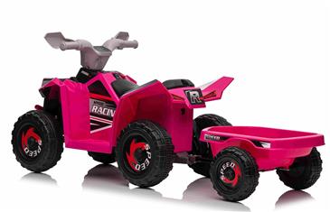 EL Børne ATV til børn med trailer 6V, Pink-4