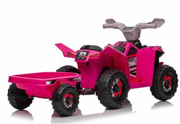 EL Børne ATV til børn med trailer 6V, Pink-5