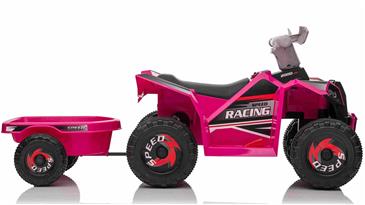 EL Børne ATV til børn med trailer 6V, Pink-7