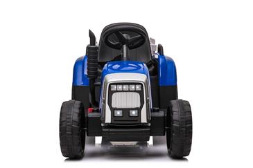 EL Traktor med anhænger Blå 12V m/2.4G, Lædersæde, Gummihjul-4