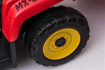 EL Traktor med anhænger Rød 12V m/2.4G, Lædersæde, Gummihjul-8
