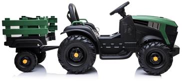 EL Traktor med anhænger til Børn 12V m/2.4G, Lædersæde, Gummihjul-6