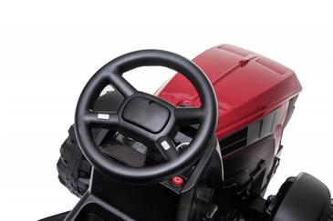 EL Traktor med anhænger til Børn 12V m/2.4G, Lædersæde, Gummihjul - Rød-8