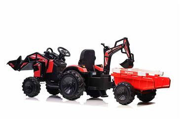 EL Traktor med  Frontskovl + Gravekran + Trailer til Børn 21,6V-8