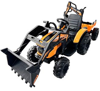 EL Traktor med  Frontskovl + Gravekran + Trailer til Børn 21,6V