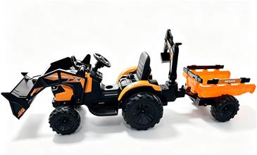 EL Traktor med  Frontskovl + Gravekran + Trailer til Børn 21,6V-2