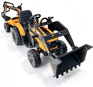 EL Traktor med  Frontskovl + Gravekran + Trailer til Børn 21,6V-3