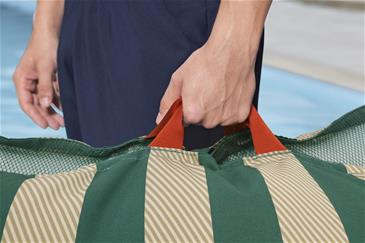 Everluxe Luksus Stof Poolmadras med Bærehåndtag-4