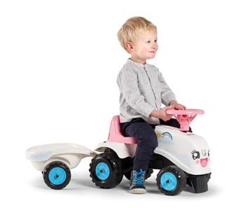 Falk Gå-Traktor + Trailer 2i1 designs 1-3 år, Hvid-6