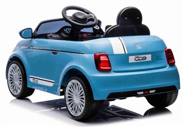  Fiat 500e Elbil til børn 12V m/Lædersæde, Gummihjul, 2.4G remote-4