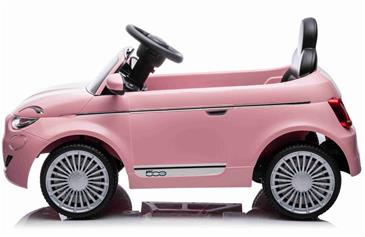  Fiat 500e Elbil til børn 12V m/Lædersæde, Gummihjul, 2.4G remote Pink-3