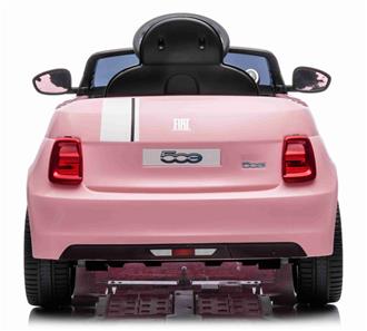  Fiat 500e Elbil til børn 12V m/Lædersæde, Gummihjul, 2.4G remote Pink-5