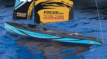 Focus V3 RC Sejlbåd – Stor 2,4 GHz RTR Yacht FlySky i6 Blå-2