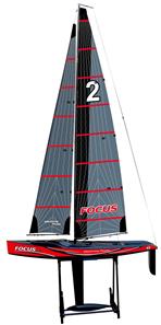 Focus V3 RC Sejlbåd – Stor 2,4 GHz RTR Yacht FlySky i6 Rød