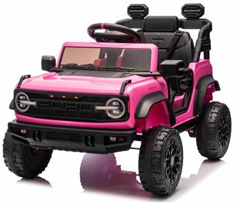 Ford Bronco Raptor elbil til børn 12v Pink m/Gummihjul, Lædersæde, 2.4G