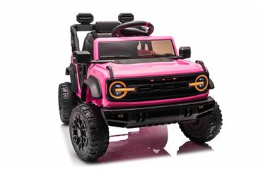 Ford Bronco Raptor elbil til børn 12v Pink m/Gummihjul, Lædersæde, 2.4G-6