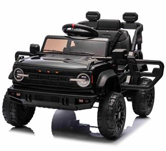 Ford Bronco Raptor elbil til børn 12v Sort m/Gummihjul, Lædersæde, 2.4G
