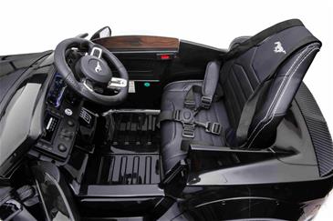 Ford Mustang GT Drift 24V Sort til Børn 2.4G +Lædersæde, op til 15 km/t-9